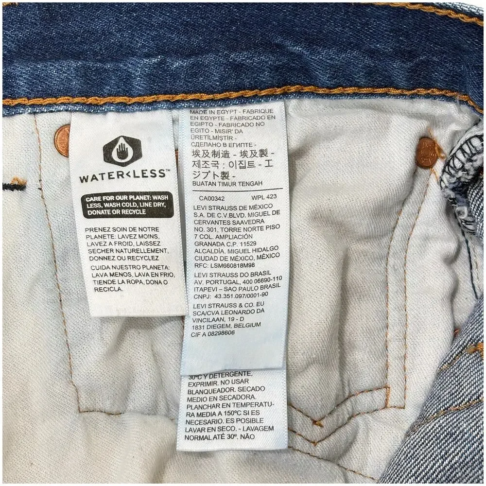 Levi’s 501 Original Fit Jeans Mens 42x30 Dark Wash Button Fly Straight Leg Denim